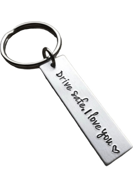 Drive Safe Özelleştirilebilir El Damgalı Hafif Alüminyum Anahtarlık En Iyi Arkadaş / Erkek Arkadaş / Kız Arkadaş / Kamyoncu Anahtarlık (Yurt Dışından)