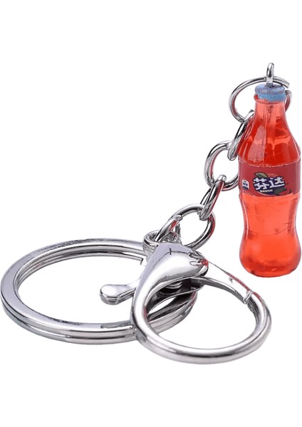 Moda Kadın 8 Renk Reçine Fanta Içecek Şişesi Biblo Anahtarlık Simülasyon Cam Şişe Anahtarlık Takı Kolye Souveni kırmızı (Yurt Dışından)