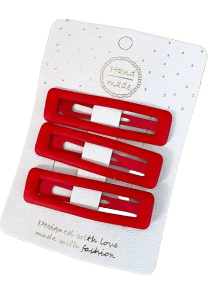 3pcs/set Kadınlar Kızlar Sevimli leri Kırmızı Kalp Yıldızı Geometrik Saç Tokaları Tatlı Patlama Ettes Noel Yeni Yıl Saç Aksesuarları: Dikdörtgen (Yurt Dışından)