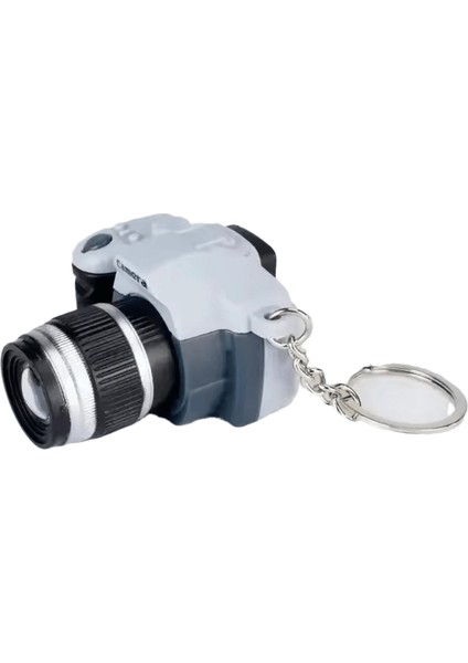 Simüle Slr Kamera LED Işık Yayabilir Ses Anahtarlık Fotoğrafçılık Seyahat leri Üç Boyutlu Kolye Hafif Basit gri Renk (Yurt Dışından)
