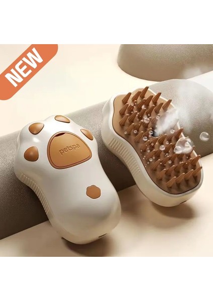 Yeni Buharlı Fırçası 3'ü 1 Arada Elektrikli Anti-Sıçratma Fırçası Buhar Spreyli Masajlı Evcil Bakım Tüy Temini Tarakları Kahverengi Patili (Yurt Dışından)