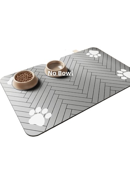 EmiciBesleme Paspası, Maması Su Kaseleri Için Placemat, Hızlı Kuru Kauçuk Destek, KaymazMat 30X50CM Gri (Yurt Dışından)