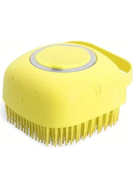 Pet Köpeği Şampuan Fırçası 2.7oz 80 ml Masaj Tarak Bakım Süpürücü Banyo Kısa Saçlı Yumuşak Silikon Kauçuk sarı (Yurt Dışından)