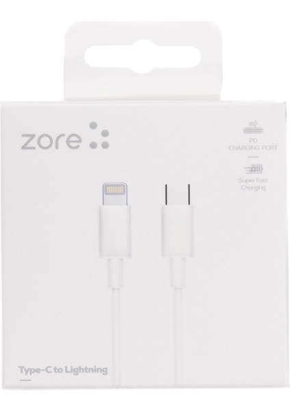 ZR-42 Type-C to Lightning PD Hızlı Şarj Özellikli Zore Data ve Şarj Kablosu 1M