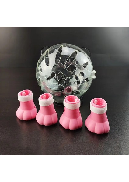 Tong Ağızlık 4Patili Kapak Bakım Isırma Nefes Alabilir Alan Kapşonu Kaskı Maskesi Ayarlanabilir Kayış kırmızı/boyut:l (Yurt Dışından)