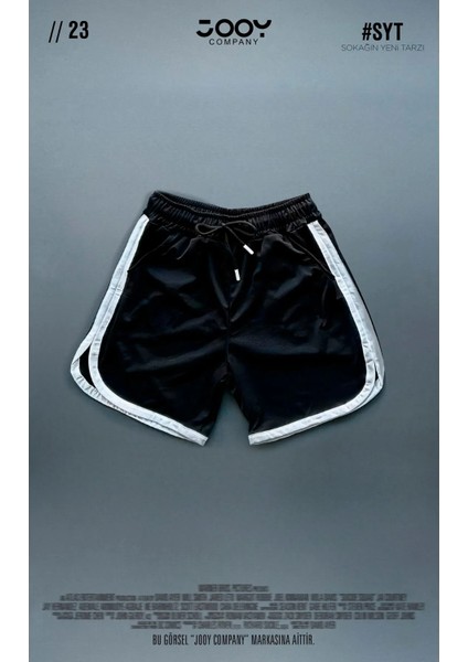 Gri-Siyah File Basketbol Antreman Sporcu Şortu Çizgi Detaylı 2'li Set modelleri