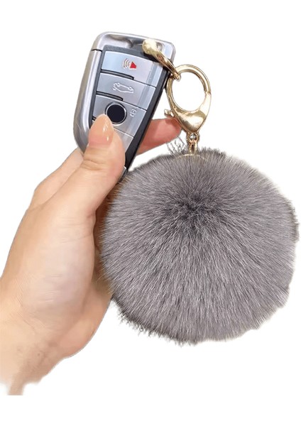 9cm Gerçek Tilki Kürk Top AnahtarlıklarKızlar Yumuşak Peluş Ponpon Kolye Anahtar Zincirleri Yüzükler Anahtarlık Tutucu Charm Çanta leri D (Yurt Dışından)