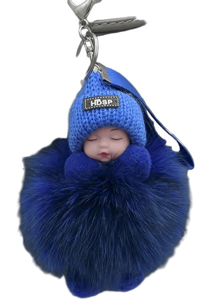 Ponpon Uyuyan Bebek Anahtarlık Sevimli Kaık Peluş Bebek AnahtarlıkÇanta Anahtarlıklar Arabalar Anahtarlık Büyüleyici Dekorasyon (Yurt Dışından)