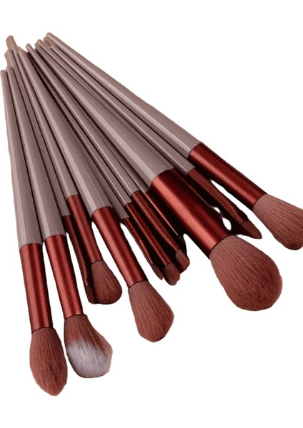 13PCS Kozmetik Vakfı Için Ayarlanan Yumuşak Kaık Makyaj Fırçaları Allık Toz Göz Farı Karıştırma Makyaj Fırçası Güzellik Toolhandle Kahverengi-Hayır Çanta (Yurt Dışından)