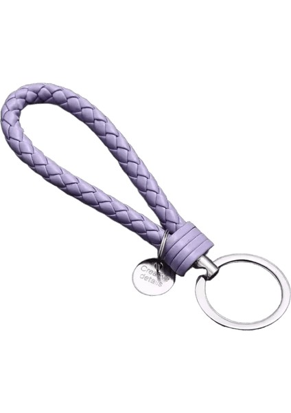 13CM Renkli Örgülü Pu Deri Anahtarlık ErkeklerModa Araba Anahtar Aksesuarları Bel Tokası Anahtarlık Çift Arkadaş (Yurt Dışından)
