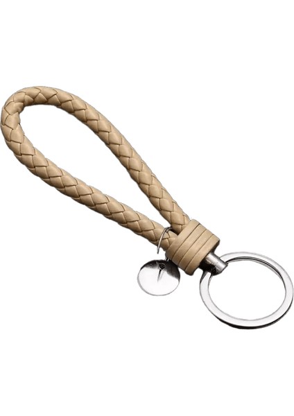 13CM Renkli Örgülü Pu Deri Anahtarlık ErkeklerModa Araba Anahtar Aksesuarları Bel Tokası Anahtarlık Çift Arkadaş (Yurt Dışından)