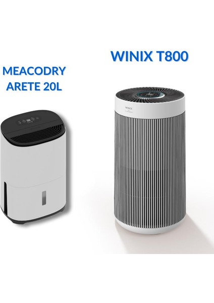 T800 Hava Temizleyici Wifi Bağlantılı ve Meacodry Arete® One 20L Nem Alma ve Hava Temizleme Cihazı Paketi