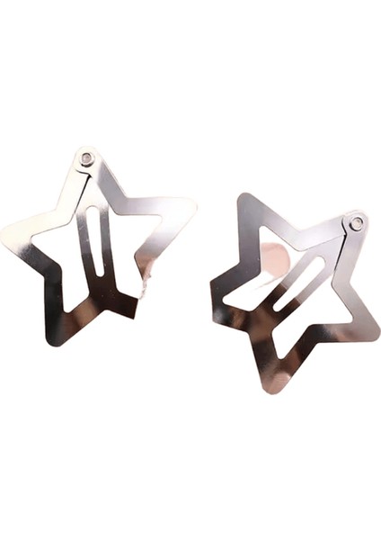Gümüş Yıldız leri Metal Snap Klip Saç Tokaları Ettes Saç Kavrama Mücevher 100PCS (Yurt Dışından)