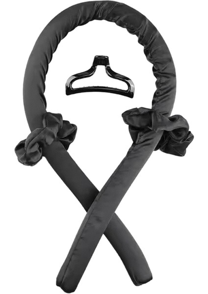 Kadın Isısız Curling Rod Isısız Saç Bukleler Kafa Bandı Saç Yumuşak Parlak Saç Bigudi Kuaför Araçları Aksesuarları Kadın Yapmak Siyah (Yurt Dışından)