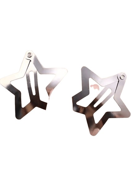 Gümüş Yıldız leri Metal Snap Klip Saç Tokaları Ettes Saç Kavrama Mücevher Saç Aksesuarları 10(Yurt Dışından)