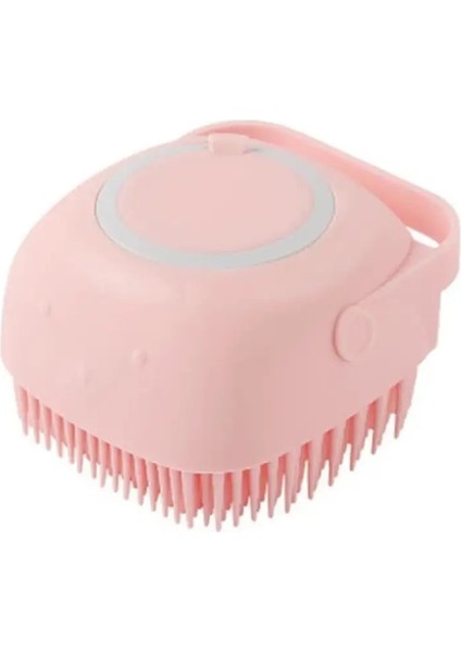 Pet ve Silikon Banyo Fırçası Masaj Bakımı Yumuşak Banyo Fırçası Sıvı Banyo Topu Fırça Doldurabilir Pet Aksesuarları Aracı Kare Pembe (Yurt Dışından)
