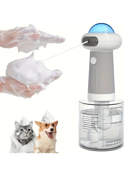 Pet Electric Bubble Makinesi Otomatik ve Banyosu Temizlik Köpük Pet Yı Jeneratör Köpük Püskürtücü Portable Gri (Yurt Dışından)