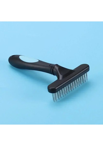 Tırmağı Deshedding Dematting Fırçası Tombul Tip Tırmık Kısa Uzun Saçfırçaları Çift Sıralı Pins Mavi (Yurt Dışından)