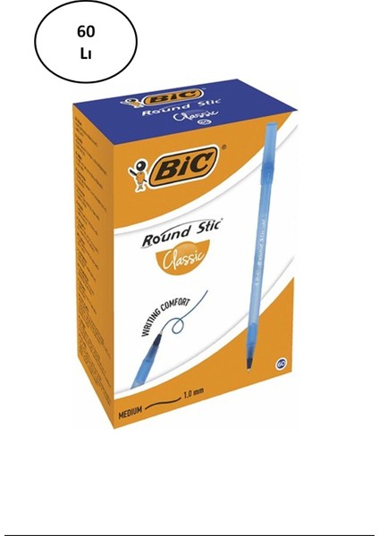 Bic Round Stic Tükenmez Kalem Mavi 60'lı