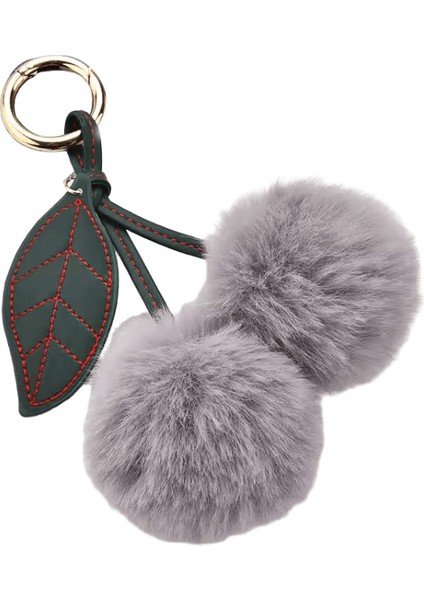 Yeni Kiraz Peluş Anahtarlık Güzel Kabarık Tatlı Anahtarlık Kadın Çanta Charm Kolye Sırt Çantası Araba Anahtar Aksesuarı (Yurt Dışından)