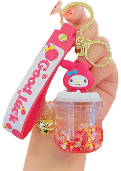 Yaratıcı Renk Sanrio Quicksand Şişe Anahtarlık Zarif Kuromi Kt Tarçın Rulo Bebek Anahtarlık Çift Okul Çantası Kolye Yeşil6 cm (Yurt Dışından)