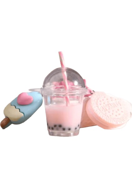 Sevimli Anahtarlıklar Dondurma Kabarcık Çay Bisküvi Pembe Anahtar Yüzükler Dostluk En Iyi Arkadaş IçinÇanta Takı (Yurt Dışından)