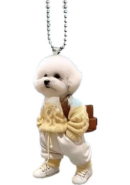 Yaratıcı Teddy Puppy Sırt Çantası 2d Dikiz Aynaları Kolye Araba Asılı Süsler Araba Dekorasyon Aksesuarları Sırt Çantası Anahtarlıklar 3 (Yurt Dışından)