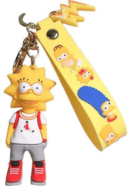 Simpsons Anahtarlık Karikatür Anime Figür Anahtarlık Telefon Asılı Kolye Kawaii Tutucu Araba Anahtarlık Doğum Günü Noel si1 (Yurt Dışından)