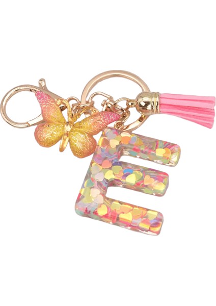 Moda Dıy Az Harfler Anahtarlık Metal Tutucu Sarkık Anahtarlık Kadın Araba Anahtarlık Basit Harf Adı Anahtar Parti Takı E55MM (Yurt Dışından)