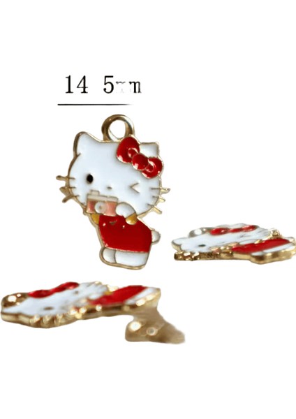 10 Adet Sevimli Karikatür Hello Kitty Köpüklü Kawaii Charms Dıy Kolye Bilezik Küpe Anahtarlık Aksesuar Takı Bileşen Hediyeler (Yurt Dışından)