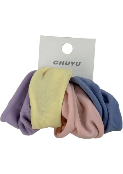 4 Set Katı Saç Bandı Halatlar Kadınlar At Kuyruğu Tutucu Saç Kravat Scrunchies Kauçuk Bantlar Kore Moda 5 Çok Renkli (Yurt Dışından)