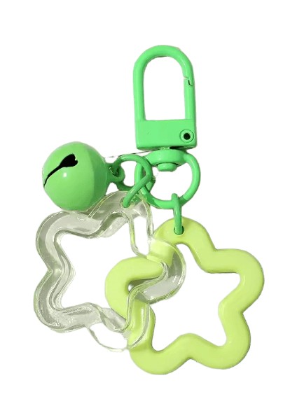 Şeker Renkli Akrilik Pentagram Anahtarlık Yıldız Çan Charms Anahtarlık Kulaklık Kılıfı Çanta Cüzdan Dekor Aksesuarları Çocuk Kız Hediyeleri (Yurt Dışından)