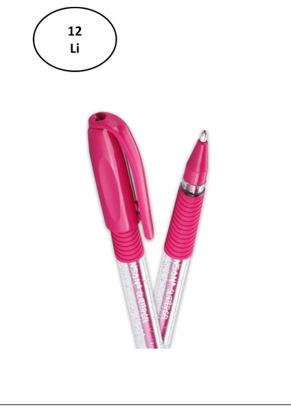 Pensan Tükenmez Kalem Jel Simli 1.0 mm Pembe 2280 12'li