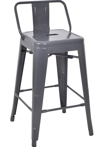 Tolix Sırtlı Yüksek Metal Tabure