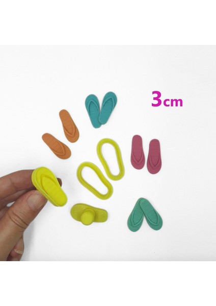 Yaz Aşkı - Parmak Arası Plaj Terliği Polimer Kil Seramik Hamuru Kalıp Ve Damga Seti - 3 cm fiyatları