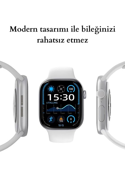 Watch 9 Mini 1 Bilezik (1 Kumaş 1 Slikon 1 Metal) 3 Kordon 1 Kırılmaz Cam