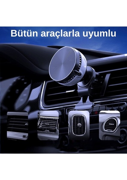 Araç Içi 18W Kablosuz Şarj ve Fanlı Soğutmalı Manyetik Telefon Tutucu Magsafe Uyumlu modelleri