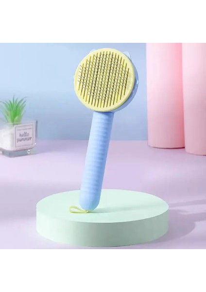 Pet Comb 1Pc Grooming Cat And Dog Supplies Spray De-Shedding Mage Comb Cleaning Bath Sticker Cat Brush Renk:Mavi (Yurt Dışından)