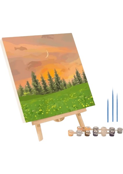 1 Set Çerçeve Numaralara Göre Boyama Kitleri Soyut Gün Batımı Manzara Modern Çizim Numaralara Göre Boyama Ev Dekorasyonu Için Akrilik Boya F (Yurt Dışından)