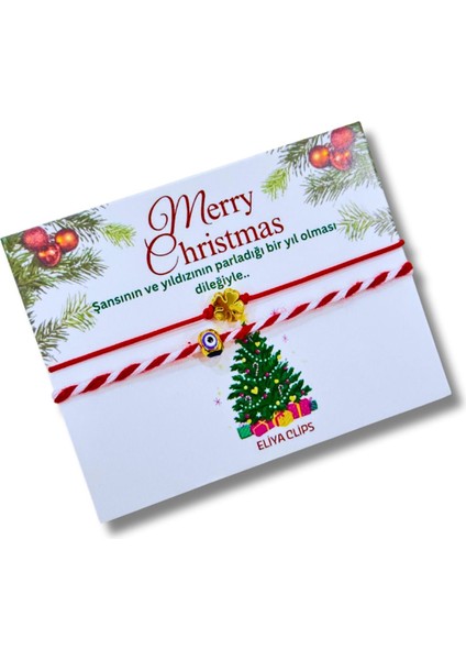 Marteniçka İpli 2025 Yılbaşı Kartlı Hediyelik Yılbaşı Yeniyıl Noel Ip Şans Bileklik fiyatları