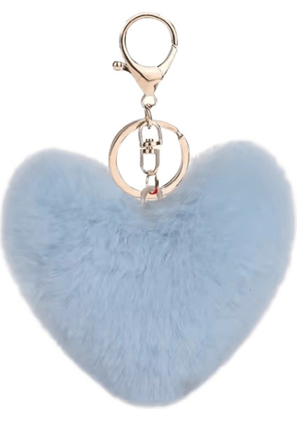Gökkuşağı Peluş Top Anahtarlık Büyük Kalp Ponpon Anahtarlık Kadınlar Için Araba Çantası Kolye Moda Takı Kabarık Aşk Ponponlar Anahtarlık (Yurt Dışından)