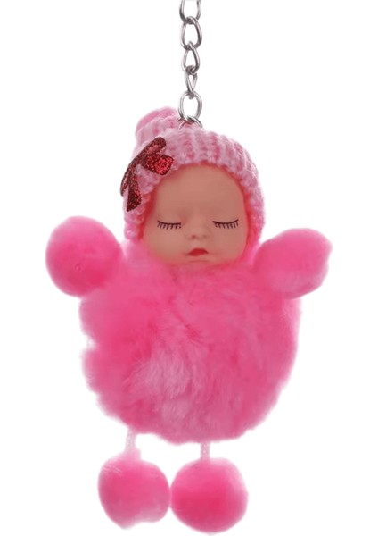 1 Adet Sevimli Uyuyan Bebek Papyon Kaık Ponpon Kürk Peluş Bebek Anahtarlık Anahtarlık Anahtarlık Kadın Kız Çanta Kolye Takı (Yurt Dışından)