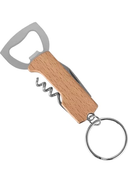 5-30 Adet Çok Fonksiyonlu Taşınabilir Bira Şişe Açacağı Anahtarlıklar Metal Kayın Ahşap Şarap Konserve Açacağı Erkek Hediyesi Renk: Anahtarlık / Mücevher Renk: 5 Adet (Yurt Dışından)