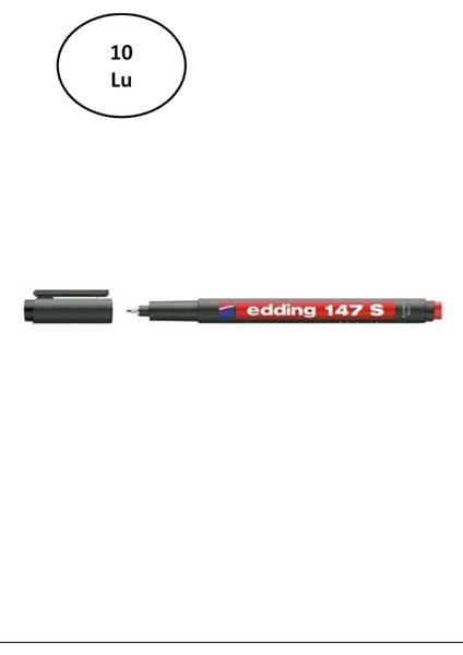 Edding Asetat Kalemi-Silgili Kırmızı E-147S 10'lu