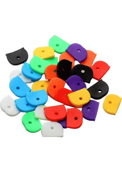 12/24/32 Adet Çok Renkli Anahtar Kapağı Kapakları Anahtar Tanımlayıcı Etiketler Yumuşak Silikon Topper Anahtarlık Anahtarlık Etiketi Anahtarlar Düzenleyici Renk: B-32 Adet (Yurt Dışından)