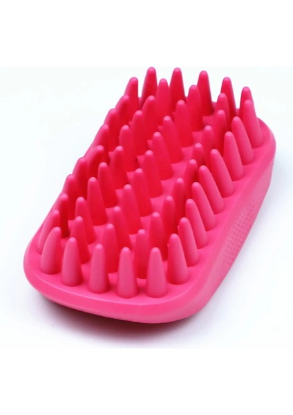 Silicone Yumuşak Köpek Kedi Banyo Masaj Fırçası Evcil Hayvan Banyo Eseri kırmızı (Yurt Dışından)