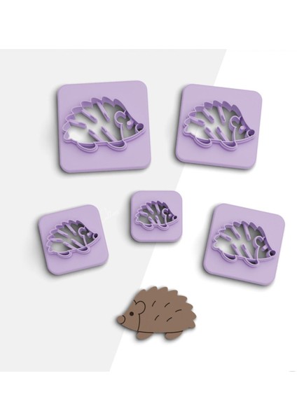 Kirpi Polimer Kil Kesme Kalıbı, Küpe Kalıp, Kurabiye Kalıbı, Seramik Kalıbı, 5 Boy, No: 607