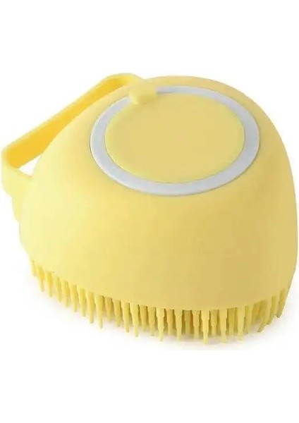 Pet Kedi ve Köpek Silikon Banyo Fırçası Masaj Bakımı Yumuşak Banyo Fırçası Sıvı Banyo Topu Fırça Doldurabilir Pet Aksesuarları Köpek Kedi Aracı Renk: Kalp Şekleli Sarı (Yurt Dışından)