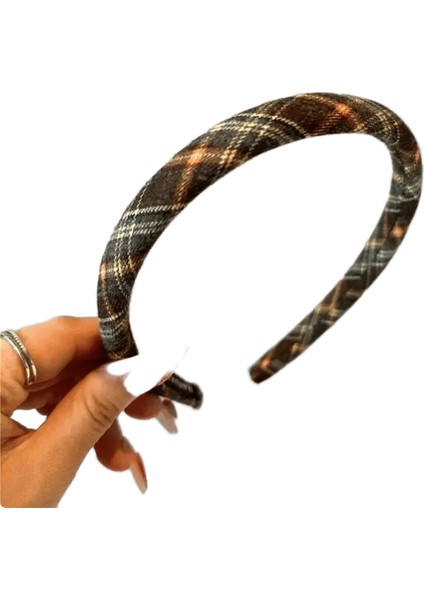 Kadınlar Için Zarif Ekose Çerçeve Saç Bandı Koreli Retro Kafa Bandı Kızlar Tatil Partisi Için Vintage Çember (Yurt Dışından)