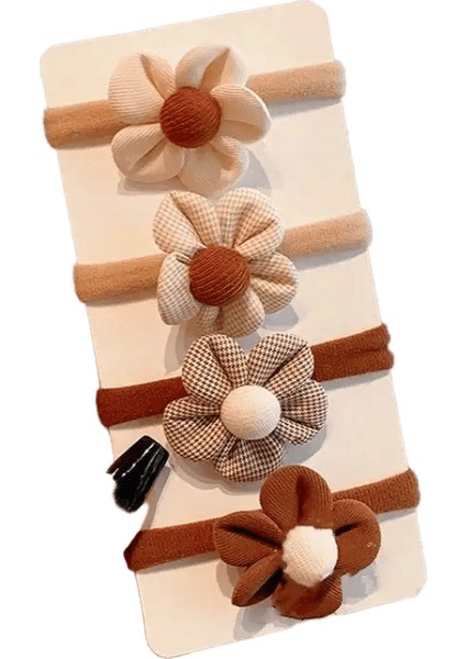 4/6pcs Kore Kahve Desteği Elastik Saç Bantları Çocuk Saç Halat Ties Teave Girls Çocuklar Saç Accessorie Hotcolor: F8161-1 (Yurt Dışından)